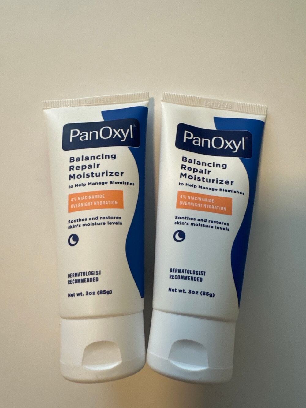 PanOxyl Balancing Repair Moisturizer Lot of 2 Niacinamide Overnight 3 oz